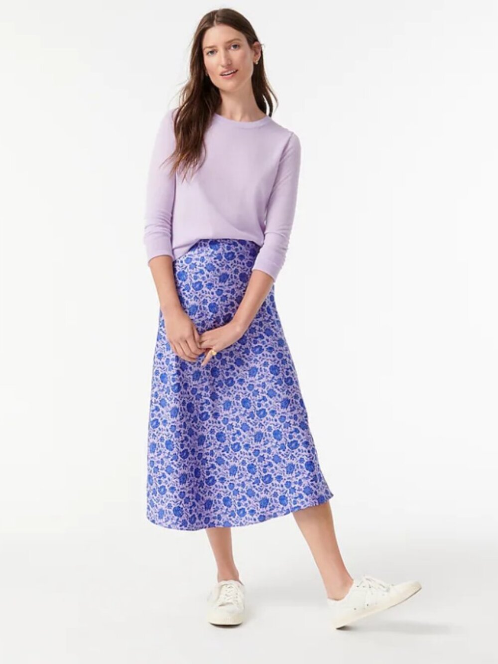 JCREW NEW Women's Pull-on Slip Skirt in ROSE VINES XXL NWT - Picture 2 of 12